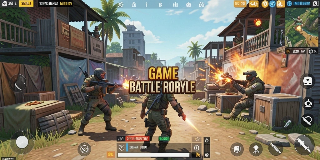 Gameplay mendebarkan dalam pertarungan Battle Royale.