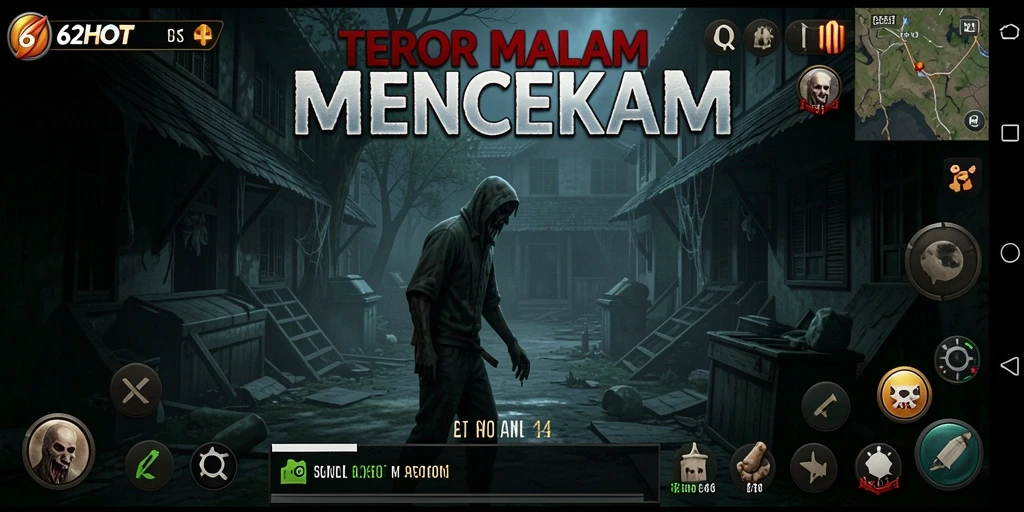 Gameplay mencekam di 62HOT dengan suasana yang menyeramkan.
