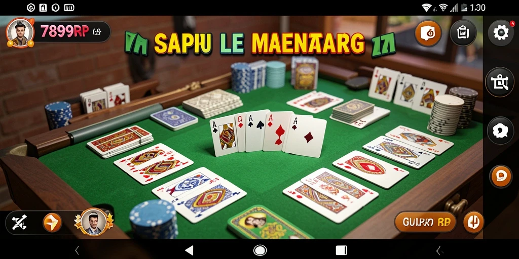 Tangkapan layar utama dari gameplay Gaple yang seru.