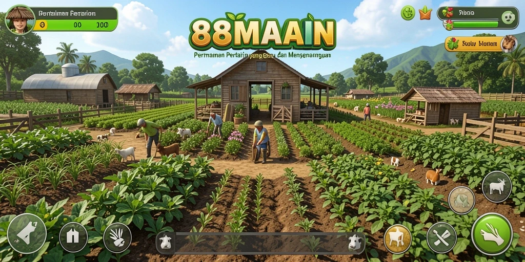 Tampilan menarik dari gameplay pertanian di 88MAIN.