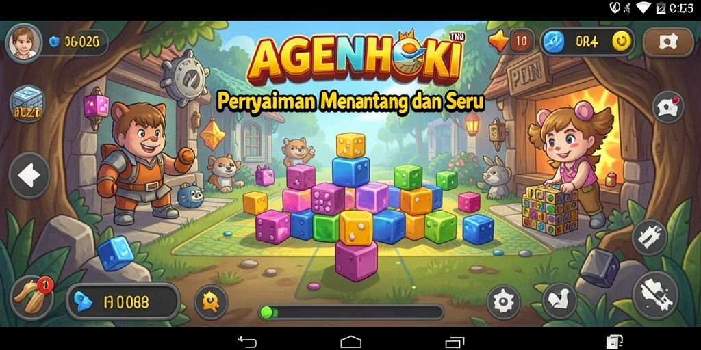 Tampilan gameplay AGENHOKI yang menarik dan penuh warna.