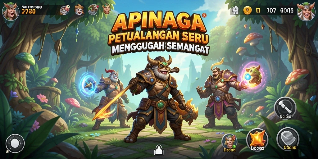 Tampilan gameplay <strong>APINAGA</strong> yang menampilkan dunia petualangan yang epik.