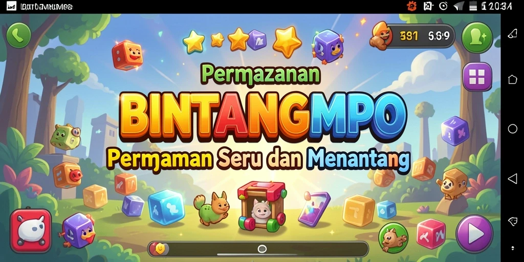 Gameplay seru BINTANGMPO menampilkan berbagai puzzle menantang.