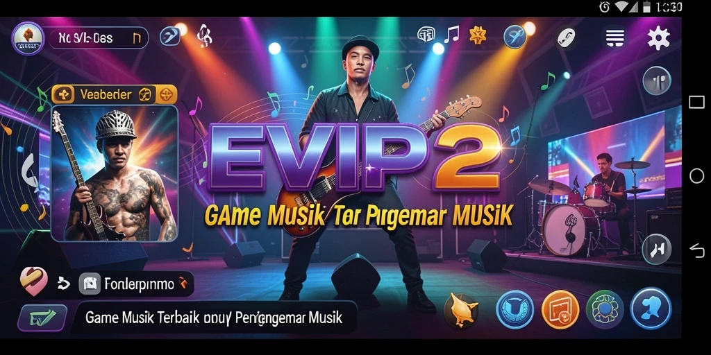 Tampilan screenshot <strong>EVIP2</strong> menunjukkan gameplay musik yang seru dan interaktif.