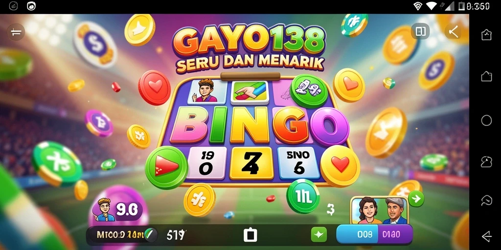 Tampilan gameplay seru GAYO138 dengan kartu Bingo yang berwarna-warni.
