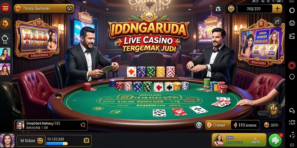 Screenshot permainan Live Casino yang mendebarkan dengan dealer langsung.