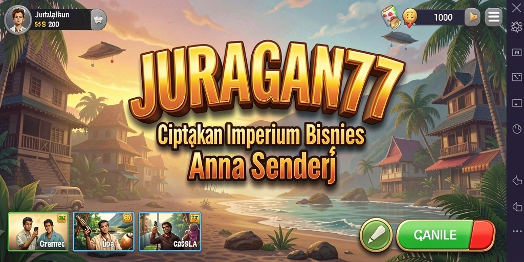 Tampilan gameplay menarik dari JURAGAN77 dengan elemen Tycoon yang menantang.