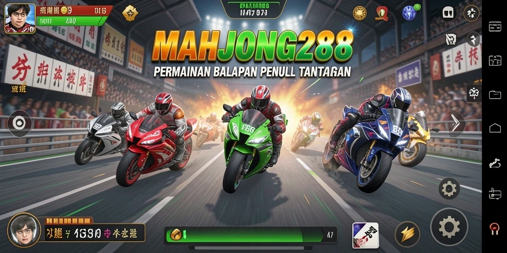 Tampilan gameplay seru dari balapan di MAHJONG288.