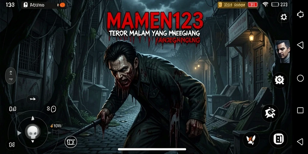Screenshot MAMEN123 menampilkan momen menegangkan saat menghadapi monster.