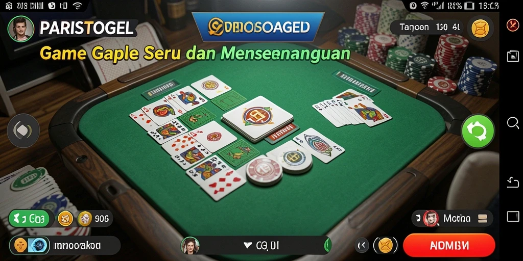 Screenshot gameplay Gaple PARISTOGEL yang seru dan interaktif.