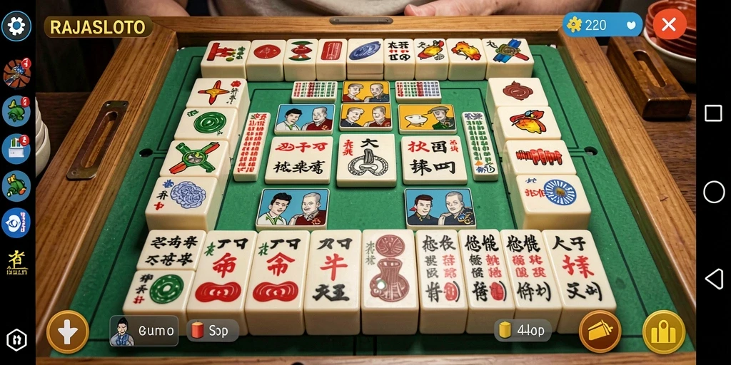 Tangkapan layar utama RAJASLOTO menampilkan gameplay Mahjong yang mendebarkan.