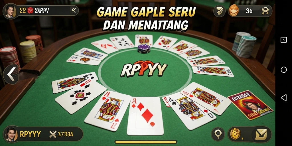 Tampilan menarik dari gameplay Gaple di RPYYY.