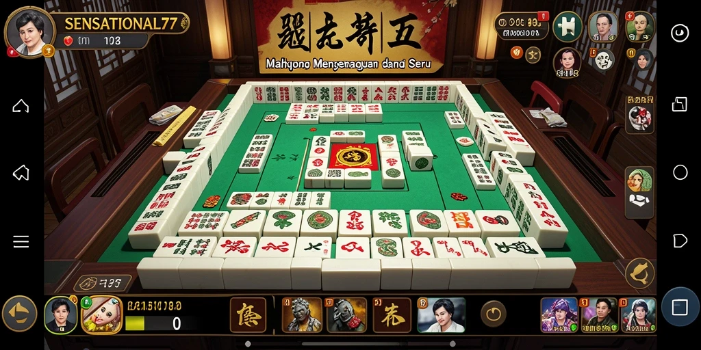 Tampilan gameplay Mahjong di SENSATIONAL77 yang menarik dan penuh warna.