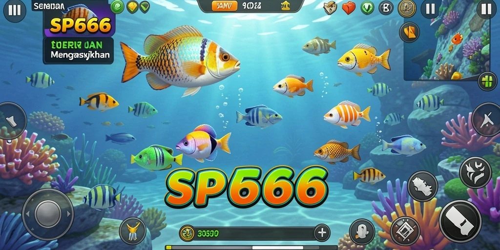 Screenshot SP666 menampilkan gameplay seru Tembak Ikan yang menarik.