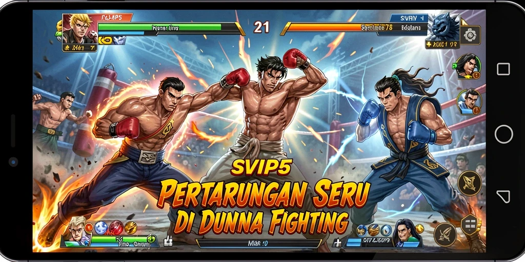 Screenshot gameplay SVIP5 menampilkan aksi pertarungan yang dinamis.