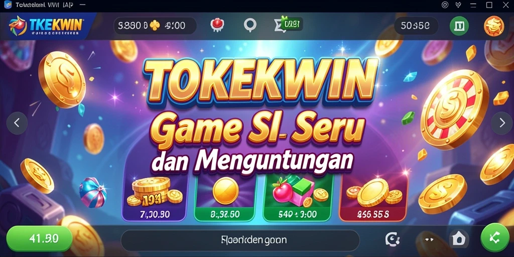 Tampilan gameplay seru dalam TOKEKWIN yang penuh warna.