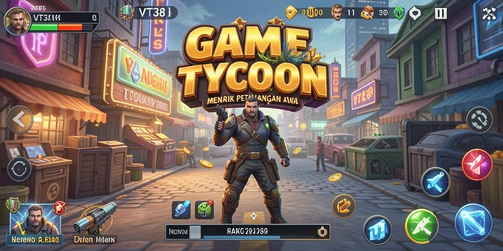 Screenshot VT38 menampilkan pengalaman gameplay Tycoon yang mendebarkan.